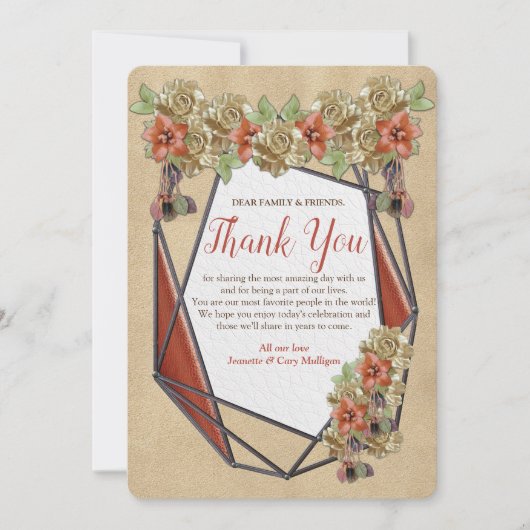 Geometrische leder en sintertextuur Hartelijk dank Kaart (Voorkant)