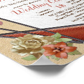 Geometrische leder en suede texture Wedding Poster (Hoek)