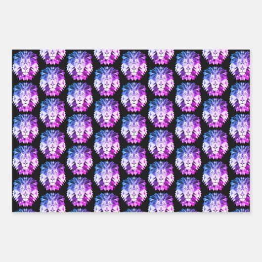 Geometrische leeuw inpakpapier vel (Voorkant 2)