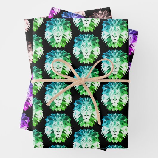 Geometrische leeuw inpakpapier vel (In situ)