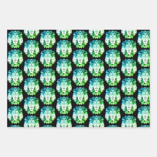 Geometrische leeuw inpakpapier vel (Voorkant)