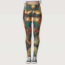 Geometrische leggings van gebrandschilderd glas