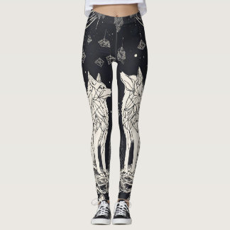 Geometrische Leggings voor zwarte en witte wolven