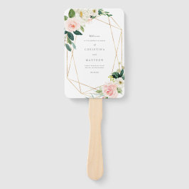 Geometrische lente Romance bruiloft programma fan Handwaaier