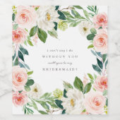 Geometrische Lente Romantische Bruidsmeisje Uitnod Wijn Etiket (Enkel label)