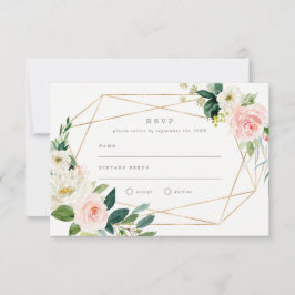 Geometrische Lente Romantische Trouw RSVP Kaart