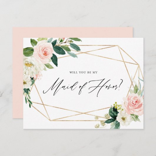 Geometrische lenteklachten zijn mijn dienstmeisje uitnodiging briefkaart (Voorkant / Achterkant)