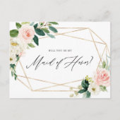 Geometrische lenteklachten zijn mijn dienstmeisje uitnodiging briefkaart (Voorkant)