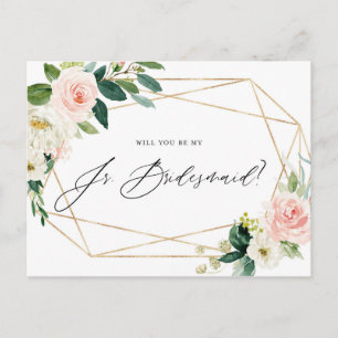 Geometrische lenteklokken zijn mijn Jr Bridesmaid- Uitnodiging Briefkaart