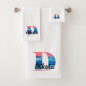 Geometrische letter D koraal roze monogram wit Bad Handdoek (Insitu)