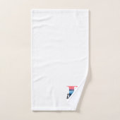 Geometrische letter D koraal roze monogram wit Bad Handdoek (Handdoek)