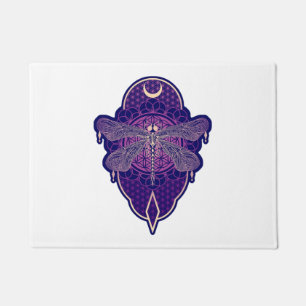 Geometrische libel Mandala Life Flower Symbool Deurmat