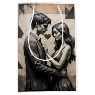 Geometrische Liefde Personificatie Gift Bag voor V Medium Cadeauzakje