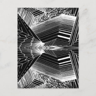 Geometrische lijn Kunstzwart-wit Abstract ontwerp Briefkaart