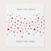 Geometrische lijnen en stippen in rood en blauw visitekaartjes (Buitenkant ongevouwen)