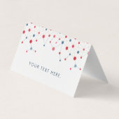 Geometrische lijnen en stippen in rood en blauw visitekaartjes (Achterkant)