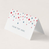 Geometrische lijnen en stippen in rood en blauw visitekaartjes (Voorkant)