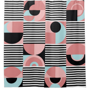 Geometrische lijnen, kleurrijke vormen mozaïek. douchegordijn