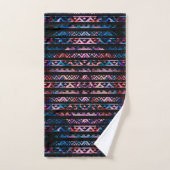 Geometrische lijnen Tribaal goud op abstracte verf Bad Handdoek (Handdoek)