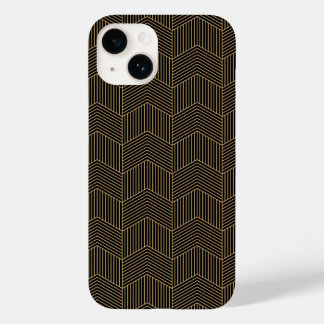 Geometrische lijnminimalistisch patroonbruin Case-Mate iPhone 14 hoesje