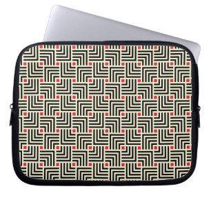 Geometrische lijnpatronen laptop sleeve