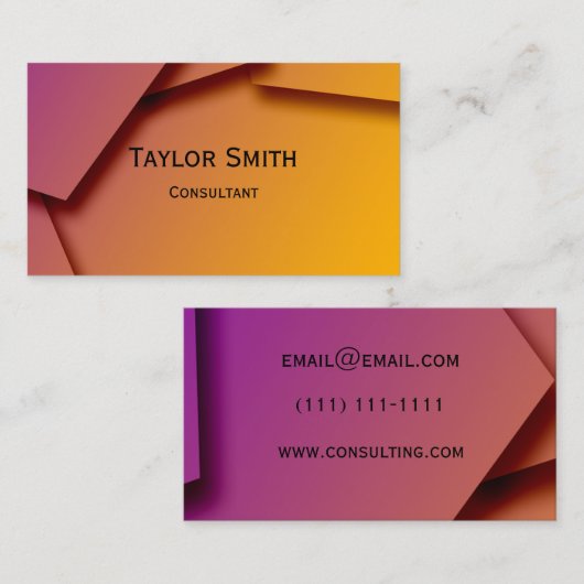 Geometrische lijntrendy modern visitekaartje (Voorkant / Achterkant)