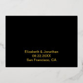 Geometrische Lijst bruiloft bewaart de datum Folie Uitnodiging (Achterkant)