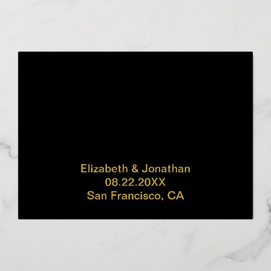 Geometrische Lijst bruiloft bewaart de datum Folie Uitnodiging (Achterkant)