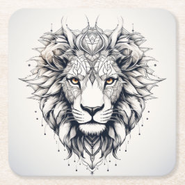 Geometrische Lion Head Illustratie Onderzetter