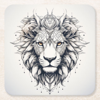 Geometrische Lion Head Illustratie Onderzetter