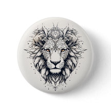 Geometrische Lion Head Illustratie Pin
