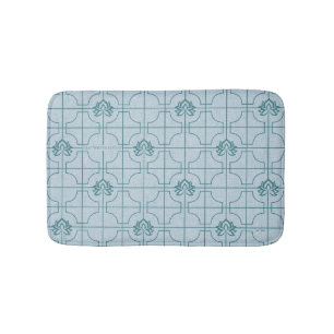 Geometrische Lotus Grid patroon - De witte Lotus Badmat