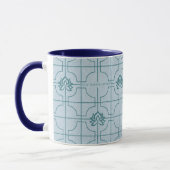 Geometrische Lotus Grid patroon - De witte Lotus Mok (Links)