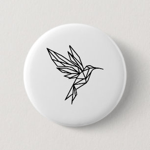 Geometrische luchtvogel ronde button 5,7 cm