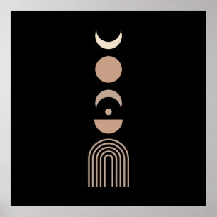 Geometrische Maan Eenvoudige Boho Tekeningen Boho Poster