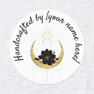 Geometrische maan Handgemaakt op productlabel Labels