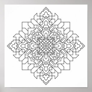 Geometrische Mandala #14 Poster