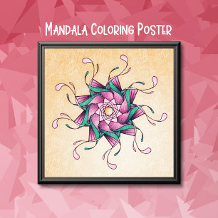 Geometrische Mandala Poster voor grote volwassen k