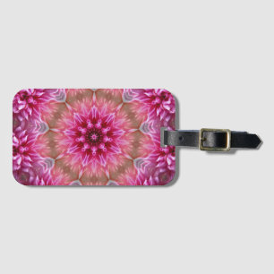 Geometrische mandala roze bloem patroon-67545 bagagelabel