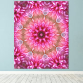 Geometrische mandala roze bloem patroon-67545 canvas afdruk (Insitu (Houten vloer))