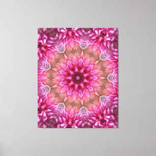 Geometrische mandala roze bloem patroon-67545 canvas afdruk