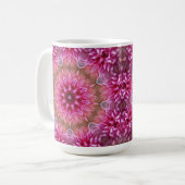 Geometrische mandala roze bloem patroon-67545 koffiemok (Voorkant links)