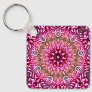 Geometrische Mandala Roze Bloem Patroon-67545 Sleutelhanger