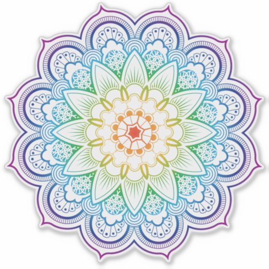 Geometrische Mandala transparant Sticker (Voorkant)