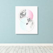 Geometrische marmer Scandi-ontwerp Canvas Afdruk (Insitu (Houten vloer))