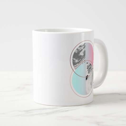 Geometrische marmer Scandi-ontwerp Extra Grote Beker (Voorkant rechts)