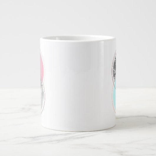 Geometrische marmer Scandi-ontwerp Extra Grote Beker (Voorkant)