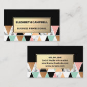 Geometrische marmeren kleur tegelpatroon visitekaartje (Voorkant / Achterkant)