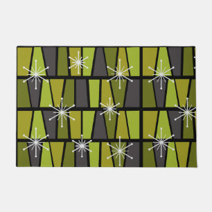 Geometrische MCM Abstract Olijfgroen Deurmat