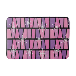 Geometrische MCM Abstract Roze Paarse Badmat